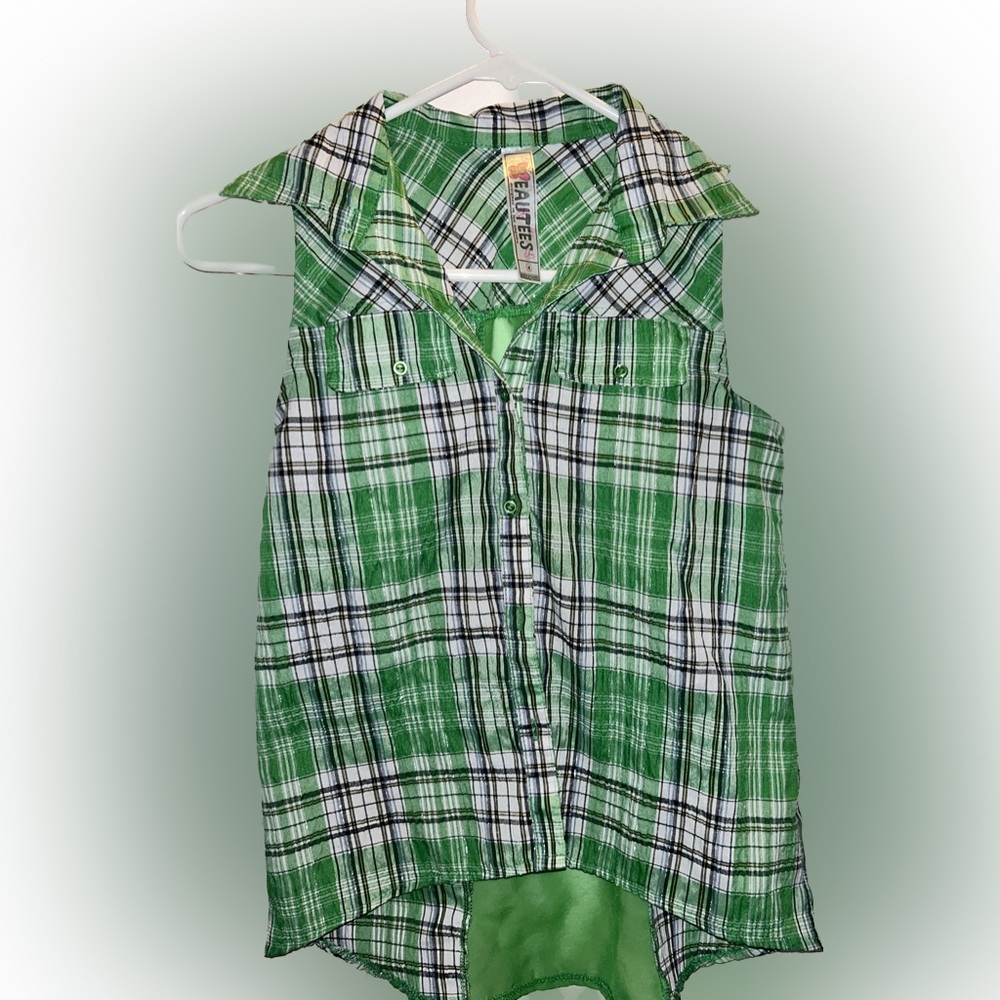 Vintage flannel y2k vest